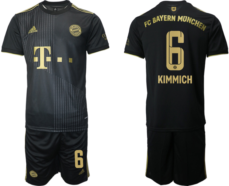 Men 2021-2022 Club Bayern Munich away black #6 Adidas Soccer Jersey->bayern munich jersey->Soccer Club Jersey
